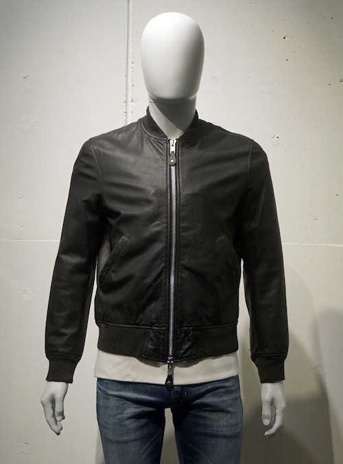 AWESOME LEATHER rib leather Blouson ブラック