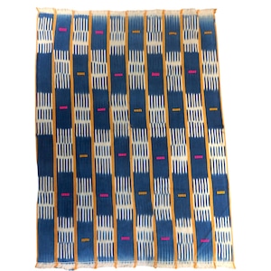 バウレ族の絣染め・ヴィンテージクロス baule-47