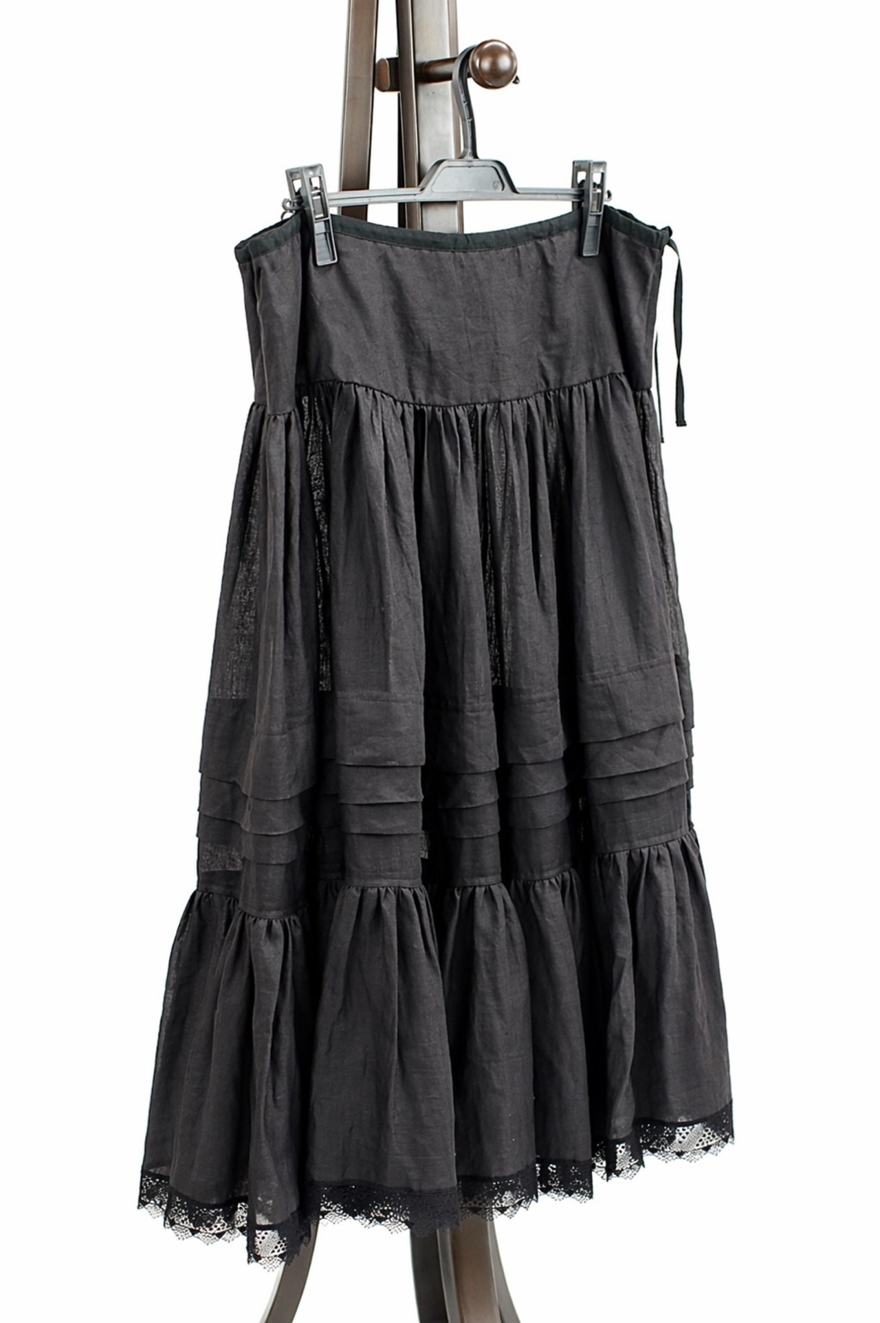 NativeVillage (ネイティブヴィレッジ) No.6 寂静 Gathered lace skirt ギャザーレーススカート（black）