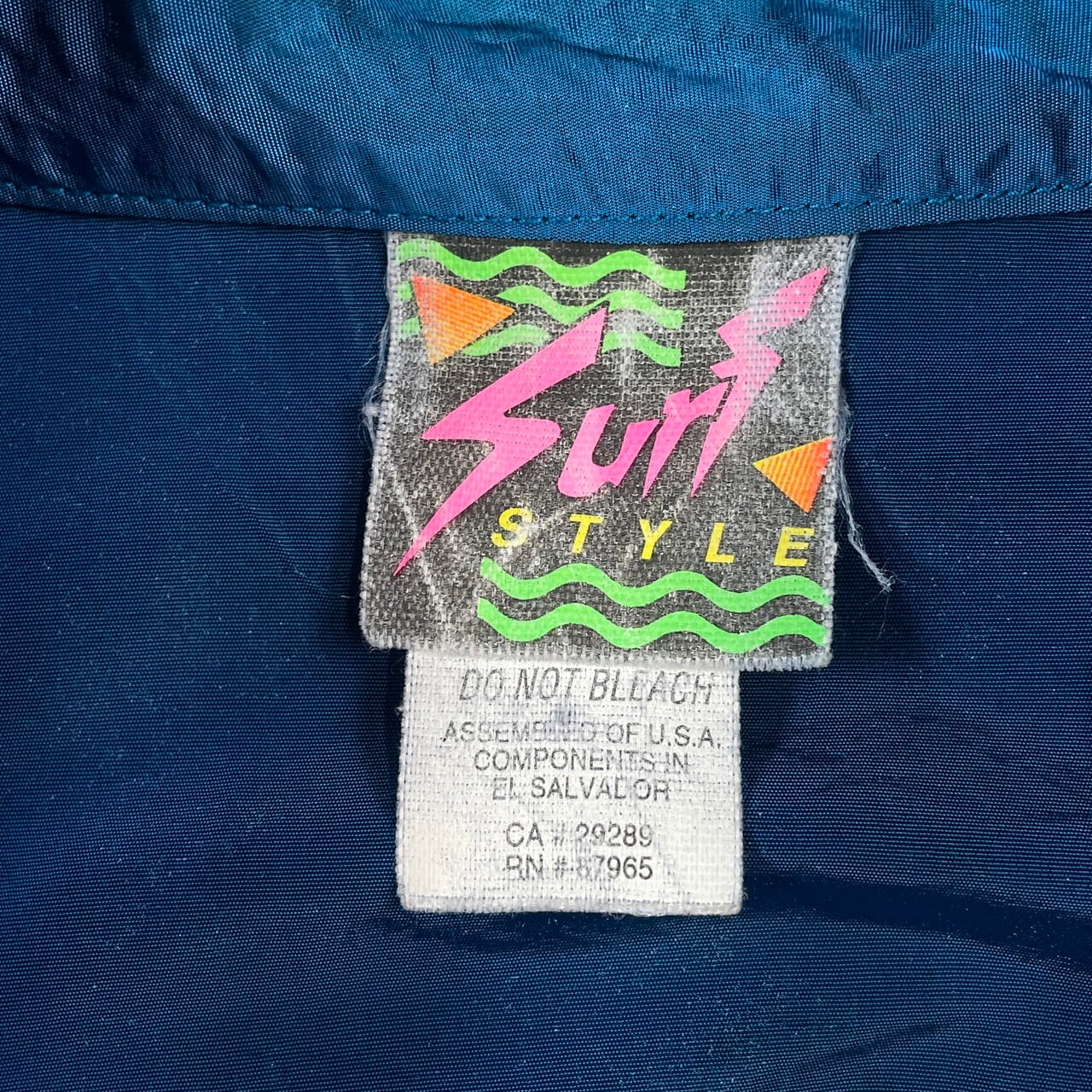 80年代 SURF STYLE サーフスタイル ロゴプリント 袖プリ ハーフジップ