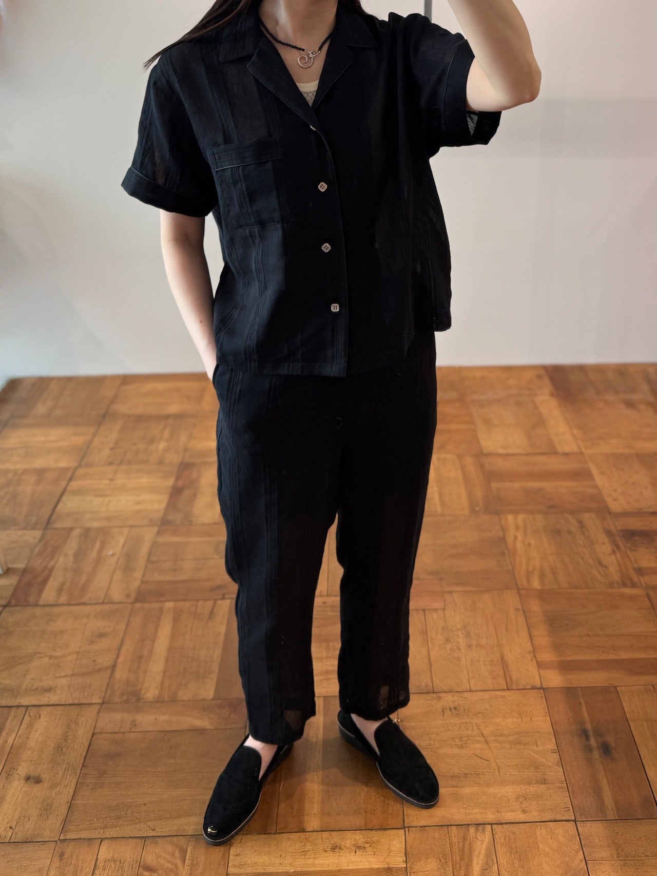 jonnlynx/JL226-PT866 striped pants BLACK