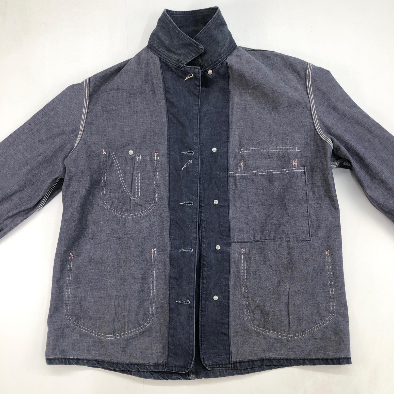 セール最終価格パワーハウスデニムカバーオール　60's □60'sビンテージPOWR HOUSEデニムカバーオール濃紺パワーハウス(L