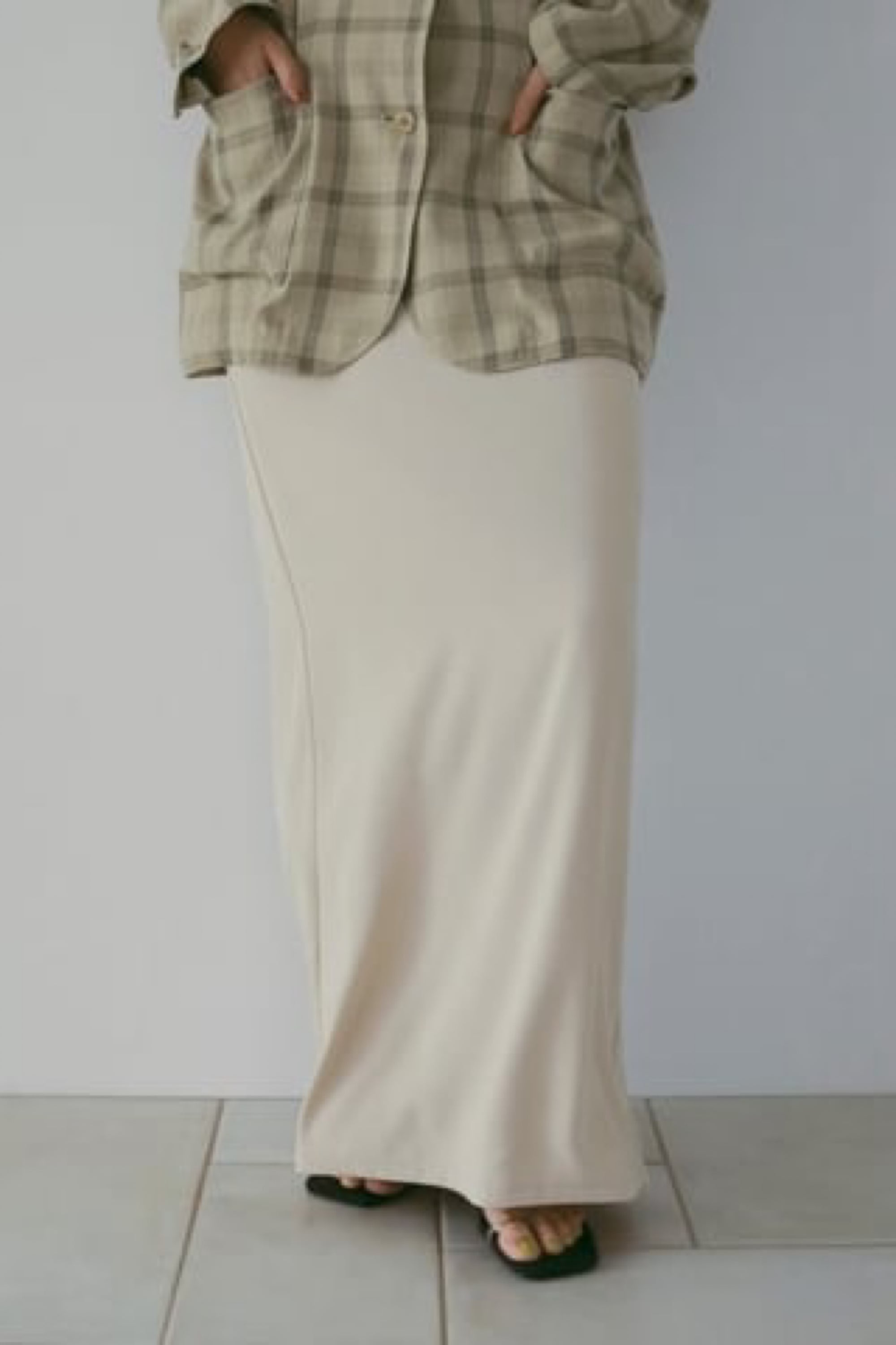 ànuke Georgette Pencil Skirt ジョーゼットペンシルスカート Ivory