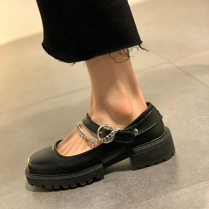 レザースタイルスプリングスタンダード 靴 シューズ レトロ 春物 スクウェア 部族の婦人靴84957138868