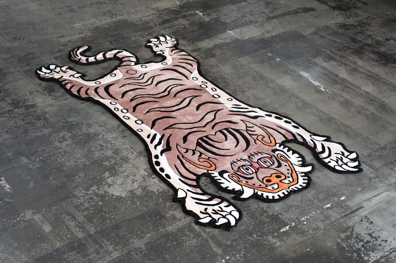 Tibetan Tiger Rug 《Lサイズ•シルク・オリジナル2・ココアブラウン208
