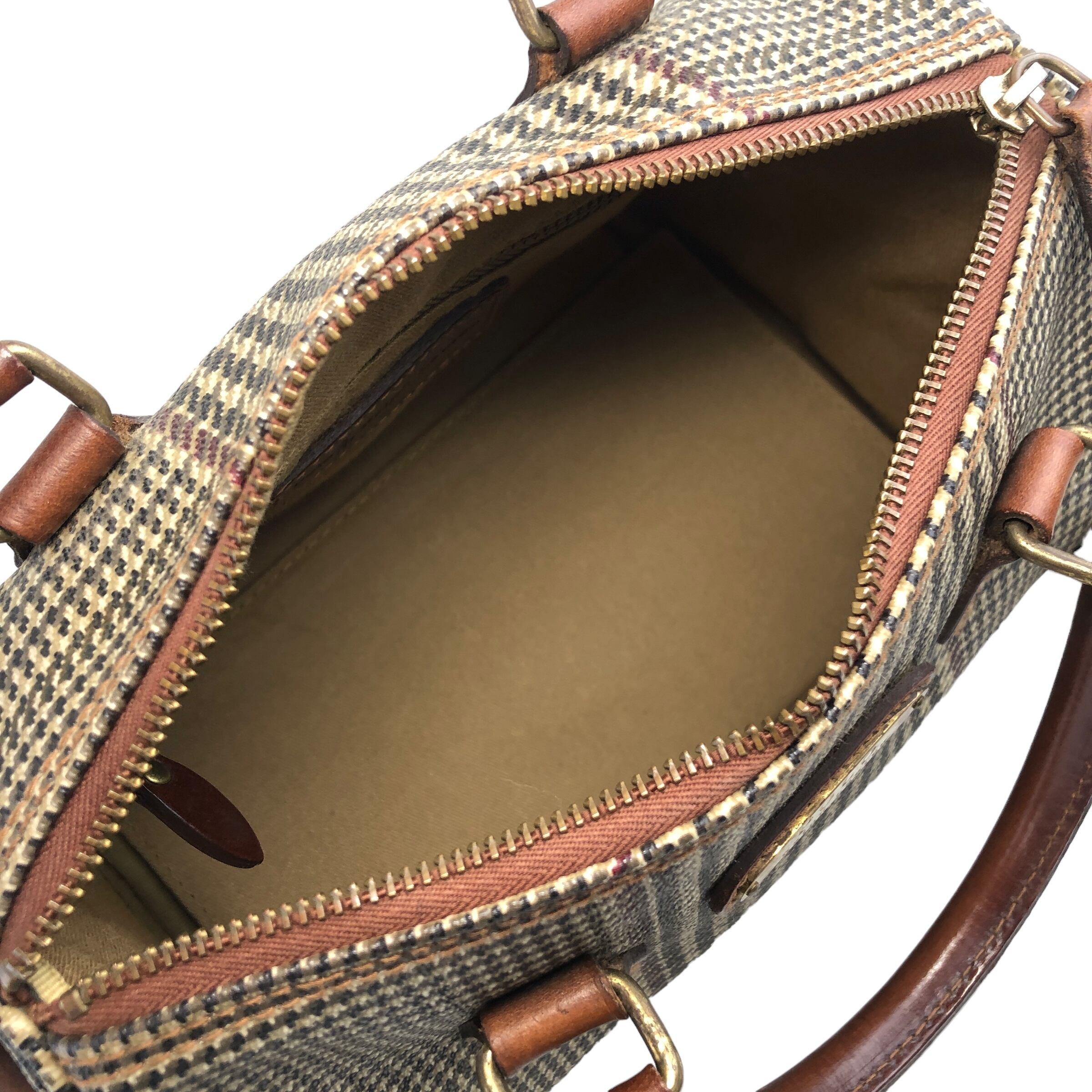 RALPH LAUREN ラルフローレン グレンチェック ハンドバッグ ブラウン