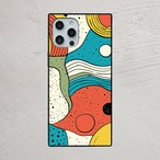 受注生産 iPhoneケース 波線と丸のカラフルポップ抽象｜ポップアート PABS029B