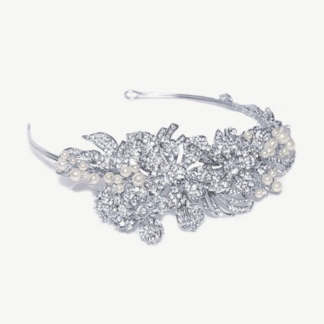 【レンタル】Ivory & Co. アイボリー・アンド・コー Martina マルティナ ブライダルティアラ ヘッドピース クリスタル パール シルバー 結婚式 アクセサリー (IC-T29-R)