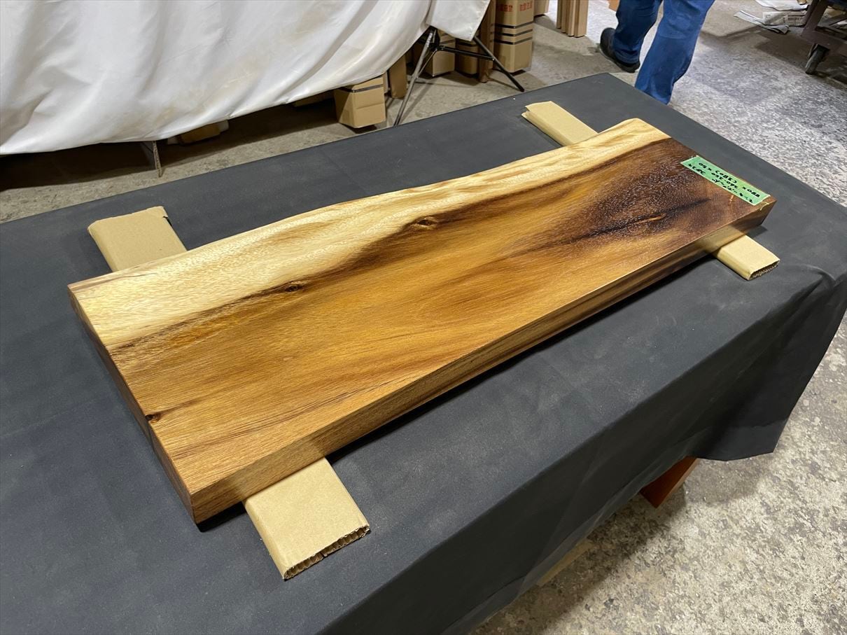 モンキーポッド3824 一枚板無垢 乾燥材 880x260-250x50mm カウンター