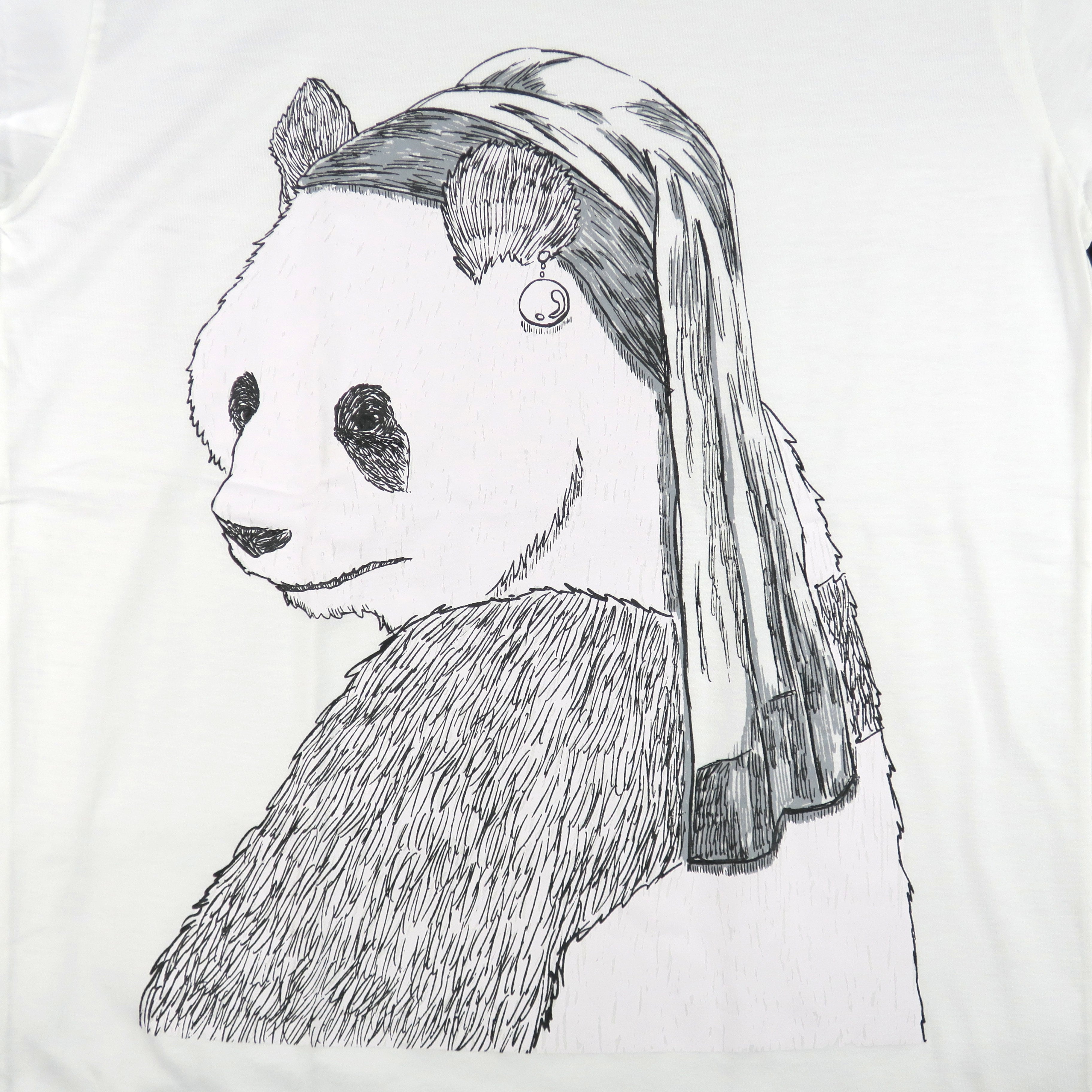 フェルメールの絵より可愛い？「真珠の耳飾りのパンダ」Tシャツ