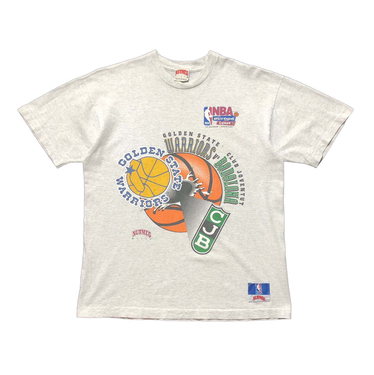 USA 古着 90S イギリス製 NUTMEG MILLS NBA ヨーロッパツアー94 