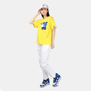 送料無料【HIPANDA ハイパンダ】レディース  パンダピグメント Tシャツ / WOMEN'S PANDA PIGMENT SHORT SLEEVED T-SHIRT / WHITE・YELLOW・SAPPHIRE BLUE