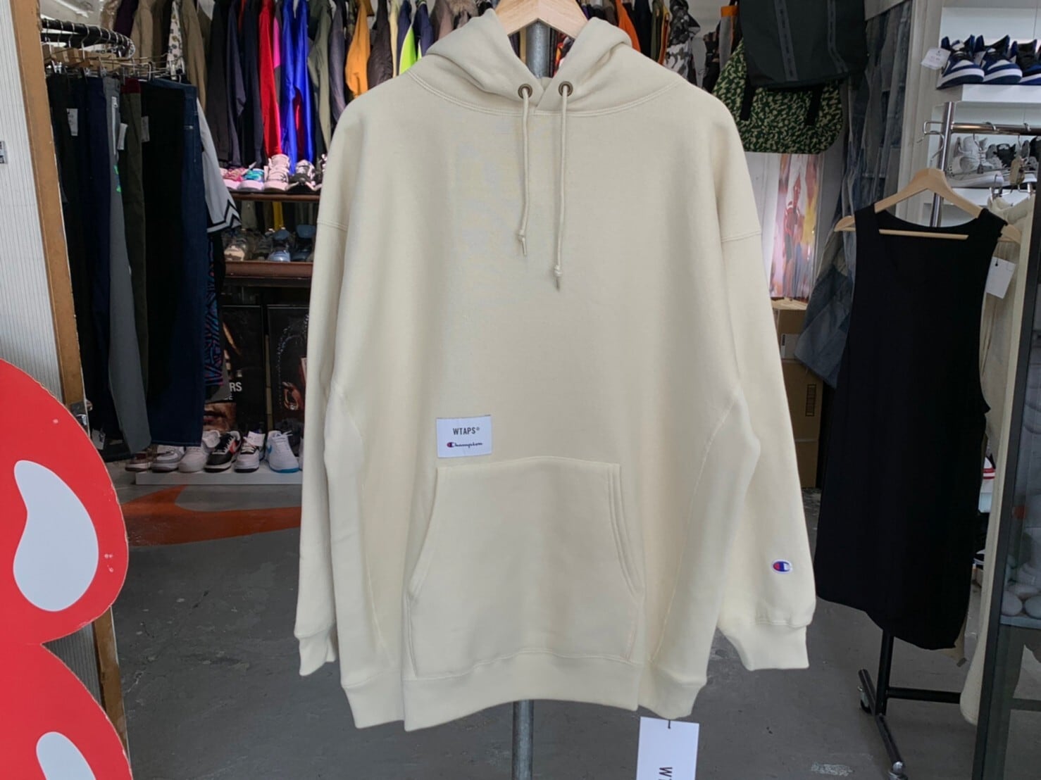 WTAPS × Champion ACADEMY HOODED REVERSE WEAVE SAND BEIGE XL 114544 ...