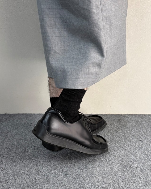 【2000s PRADA】square toe moccasin shoes