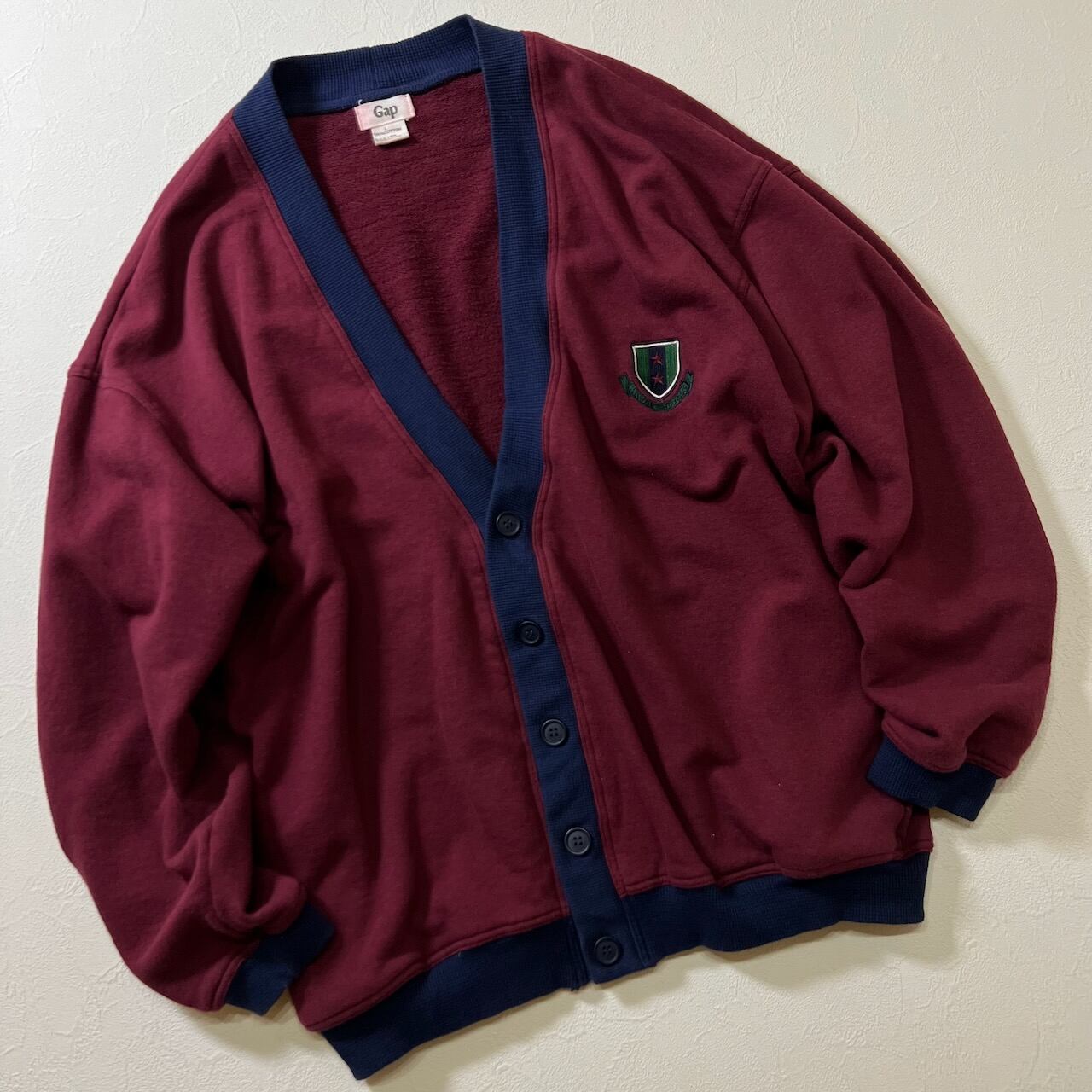 80s OLD GAP コットン ワンポイント カーディガン ギャップ オールド