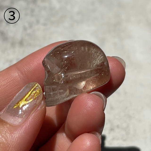 ブラジル産【ゴールデンルチル（金針水晶）】スカル3種類 鉱物 天然石 パワーストーン