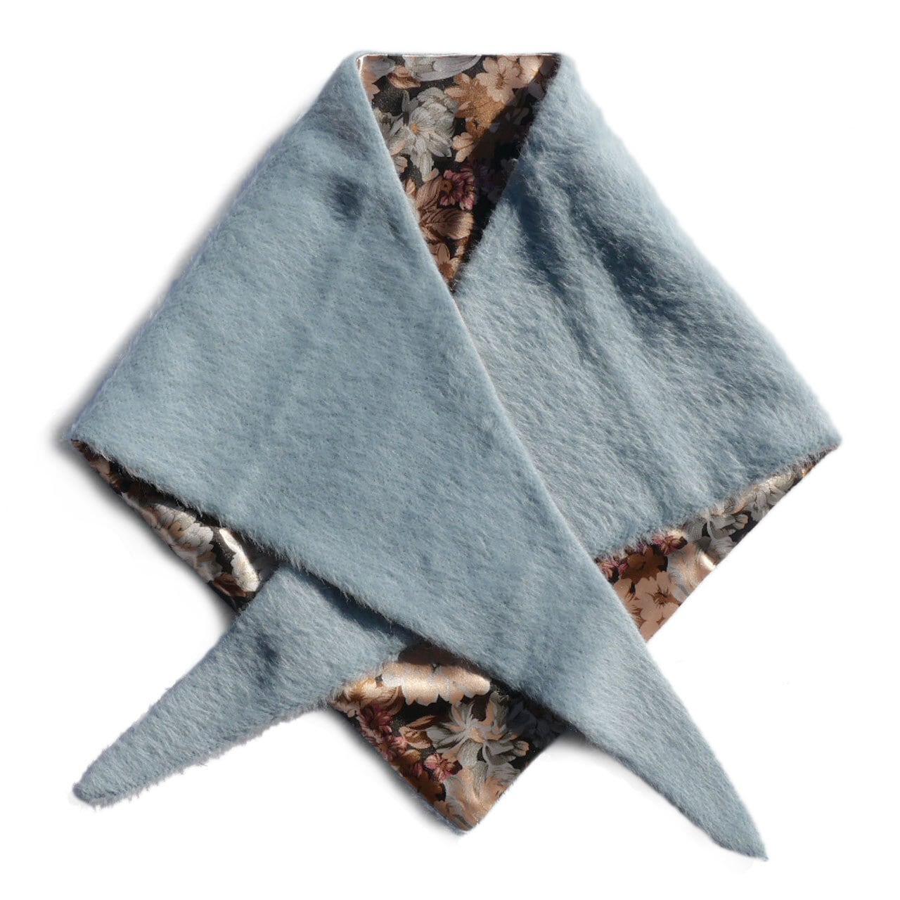 182.【茶色の国】あの綿入り三角巾(花柄×水玉)