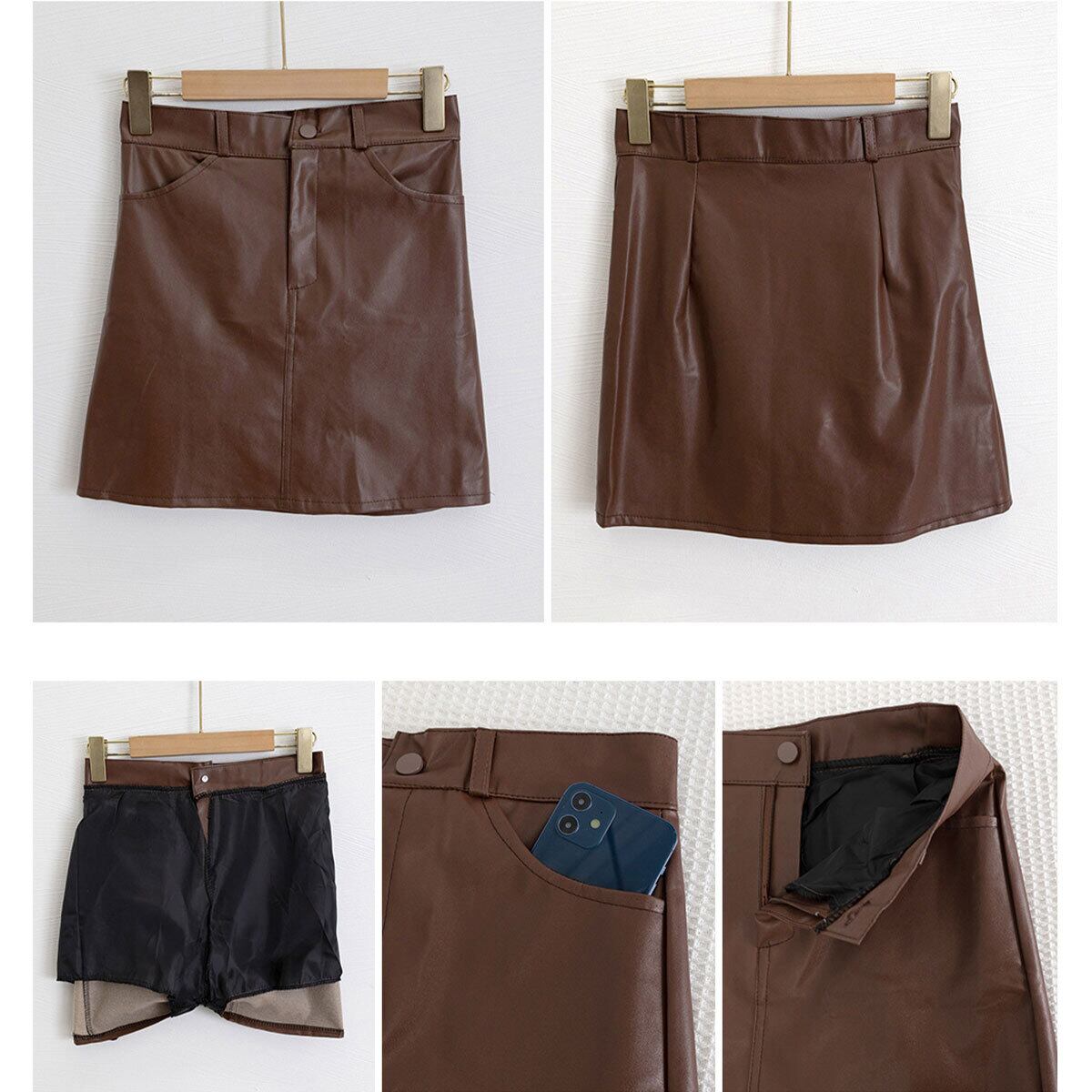 ミニスカート PUレザー ハイウエスト レディース 春秋冬 韓国 スカート おしゃれ きれいめ 大人 カジュアル シンプル タイト 美脚 細見え 大人可愛い 大人女子