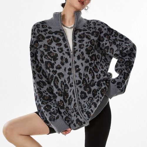 leopard knit cardigan　レオパードニットカーディガン　J0498