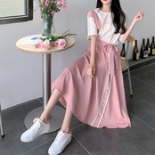 Contrast Color Patchwork Elegant Long Dress 5082