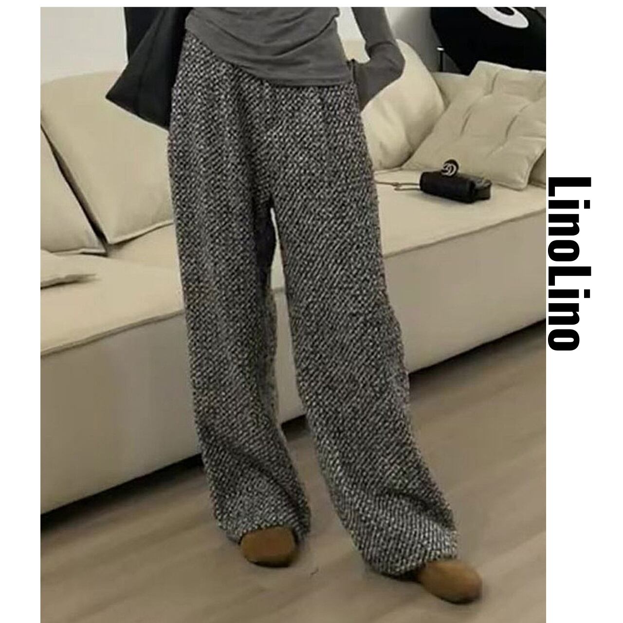 Wide Tapered Full-Length Pants L00744