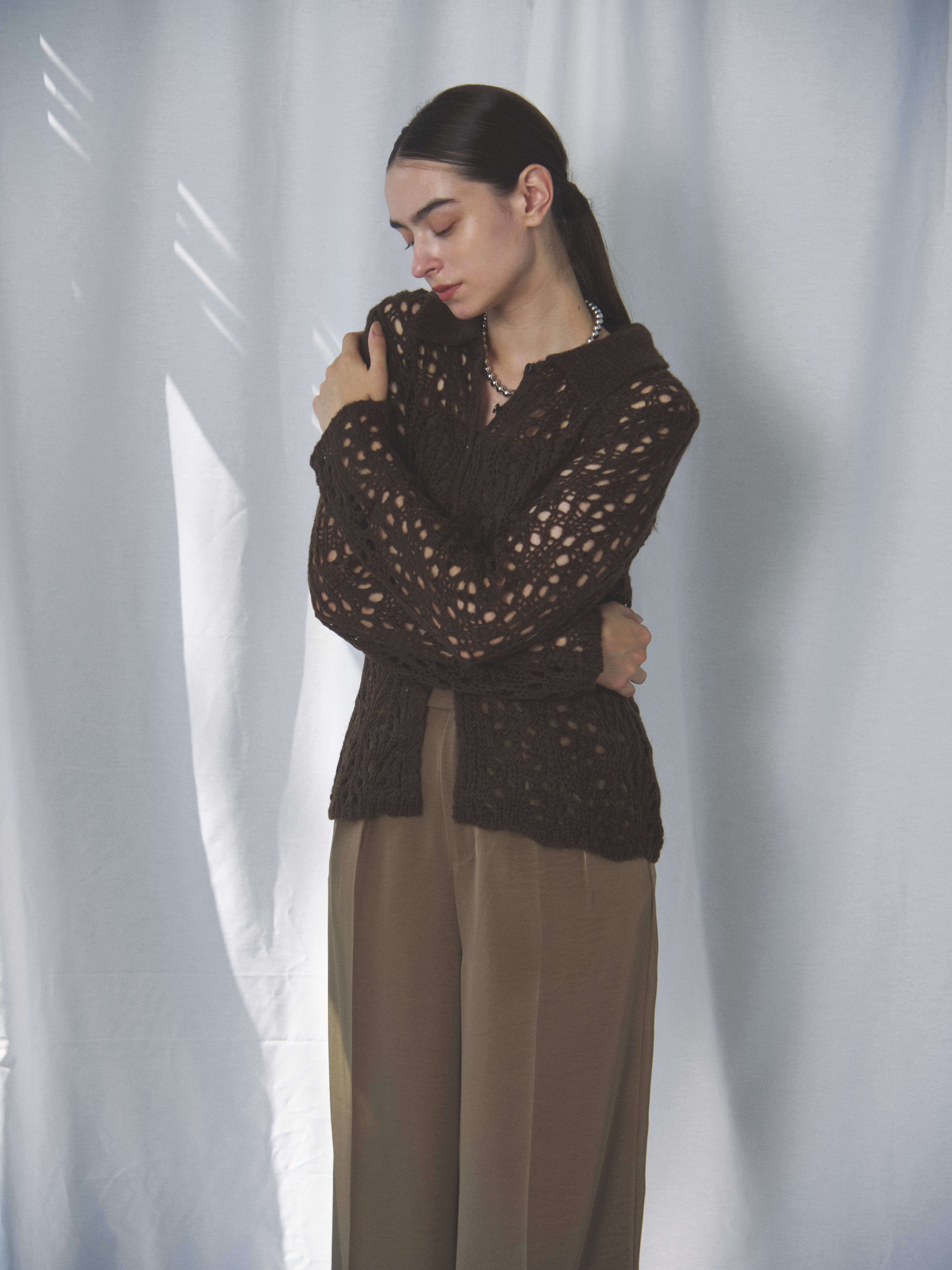 MOHAIR POLO KNIT CD(ﾓﾍｱﾎﾟﾛﾆｯﾄｶｰﾃﾞ)【7533147】 | CIEL'AIR