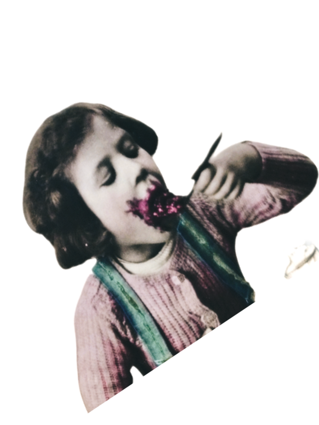 1900s フランス 手彩色 ジャム好き少年とアンティークポストカード 3p