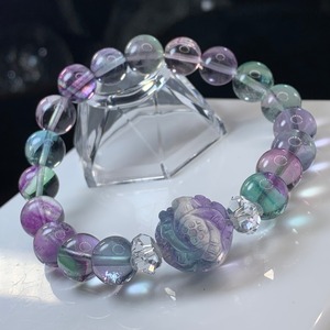 グラデーションフローライト・お花デザインブレスレット
