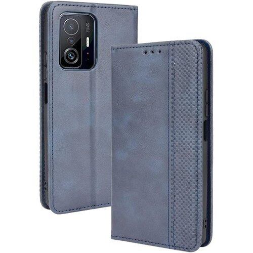 Xiaomi 11T / Xiaomi 11T Pro ケース MARR スマホケース 手帳型 シンプル カバー 手帳型ケース Xiaomi 11T Pro/Xiaomi 11T 高級PU レザー カバー カードポケット 手作り スタンド機能付き 全面保護 マグネット 吸着 ブルー 989