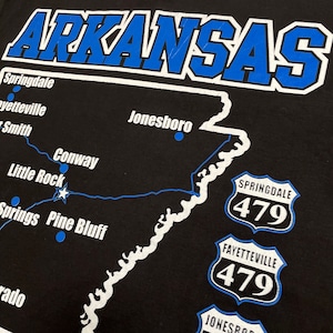 【GRIFFIN】3XL Tシャツ ビッグシルエット ビッグサイズ ARKANSAS ロゴ ビッグプリント アーカンソー 半袖 黒 グリフィン US古着