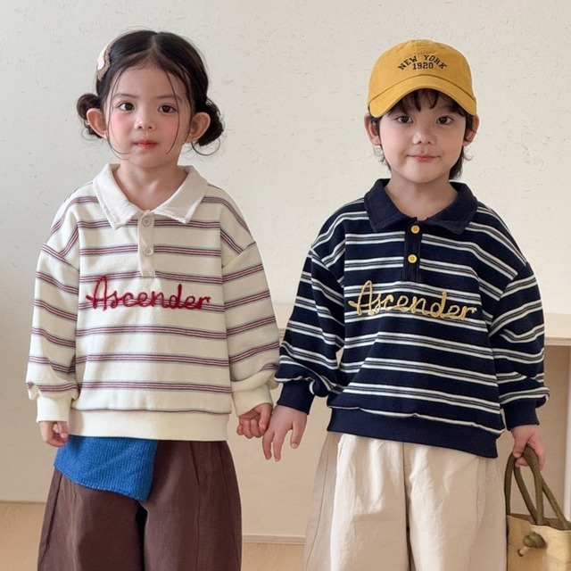 【80-150】ボーダーPOLOトップス C0801