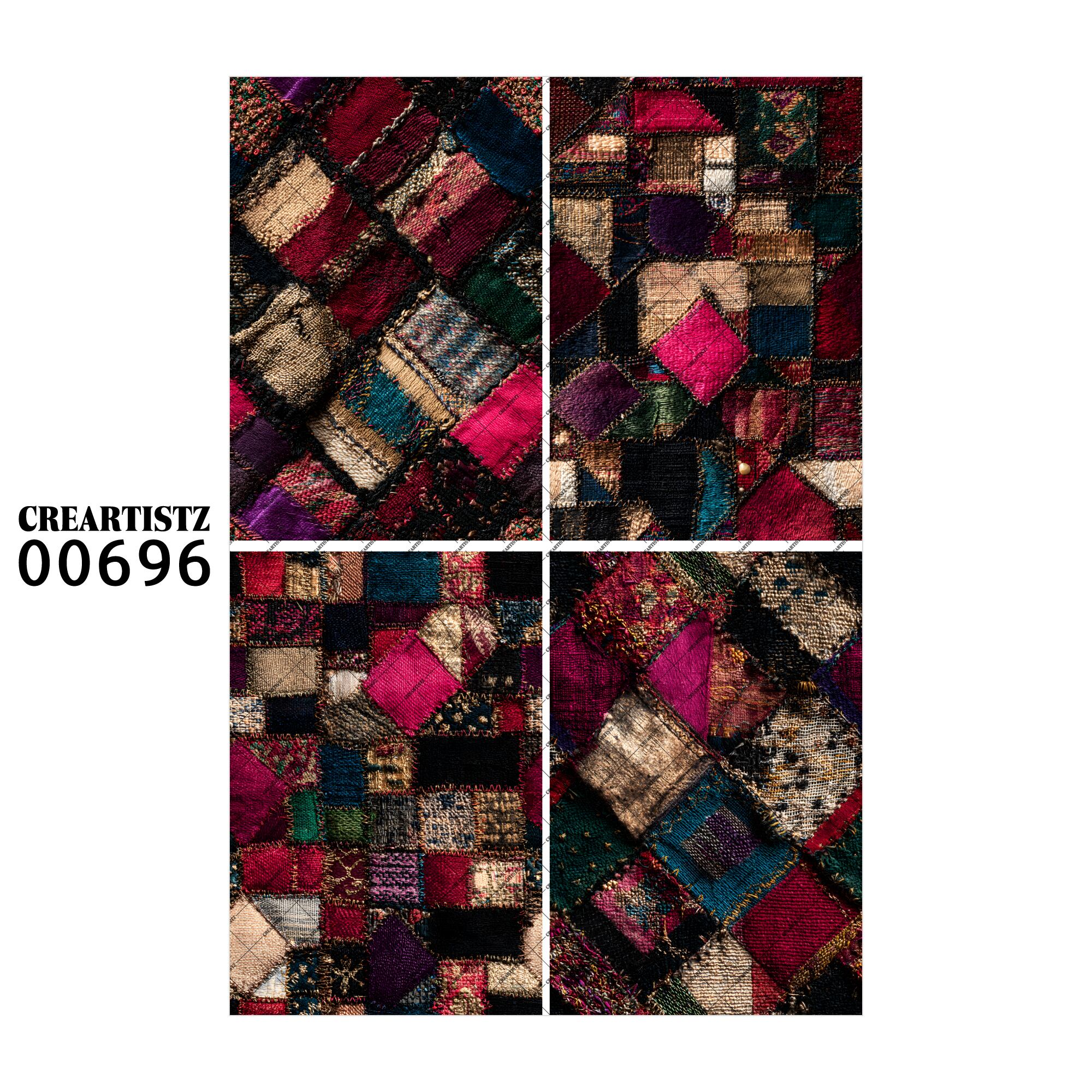 00696 背景 コラージュ素材 オリジナル 12枚セット (4種類×3枚) ペーパー/ステッカー CREARTISTZ