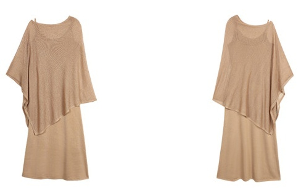 Shawl and sleeveless dress set up【H00082】