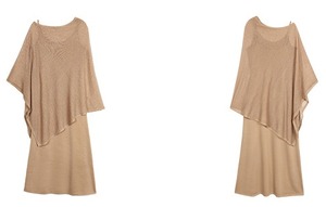 Shawl and sleeveless dress set up【H00082】