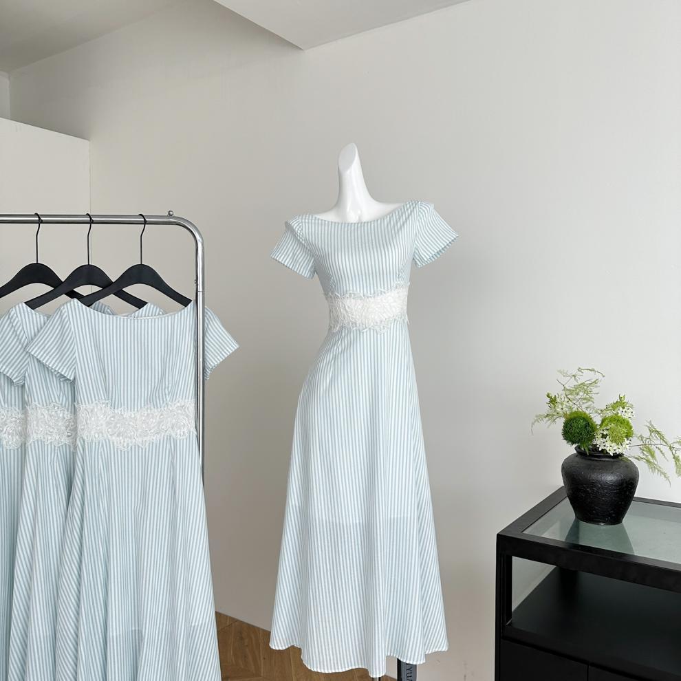 【dress】レースドッキングワンピース M32302