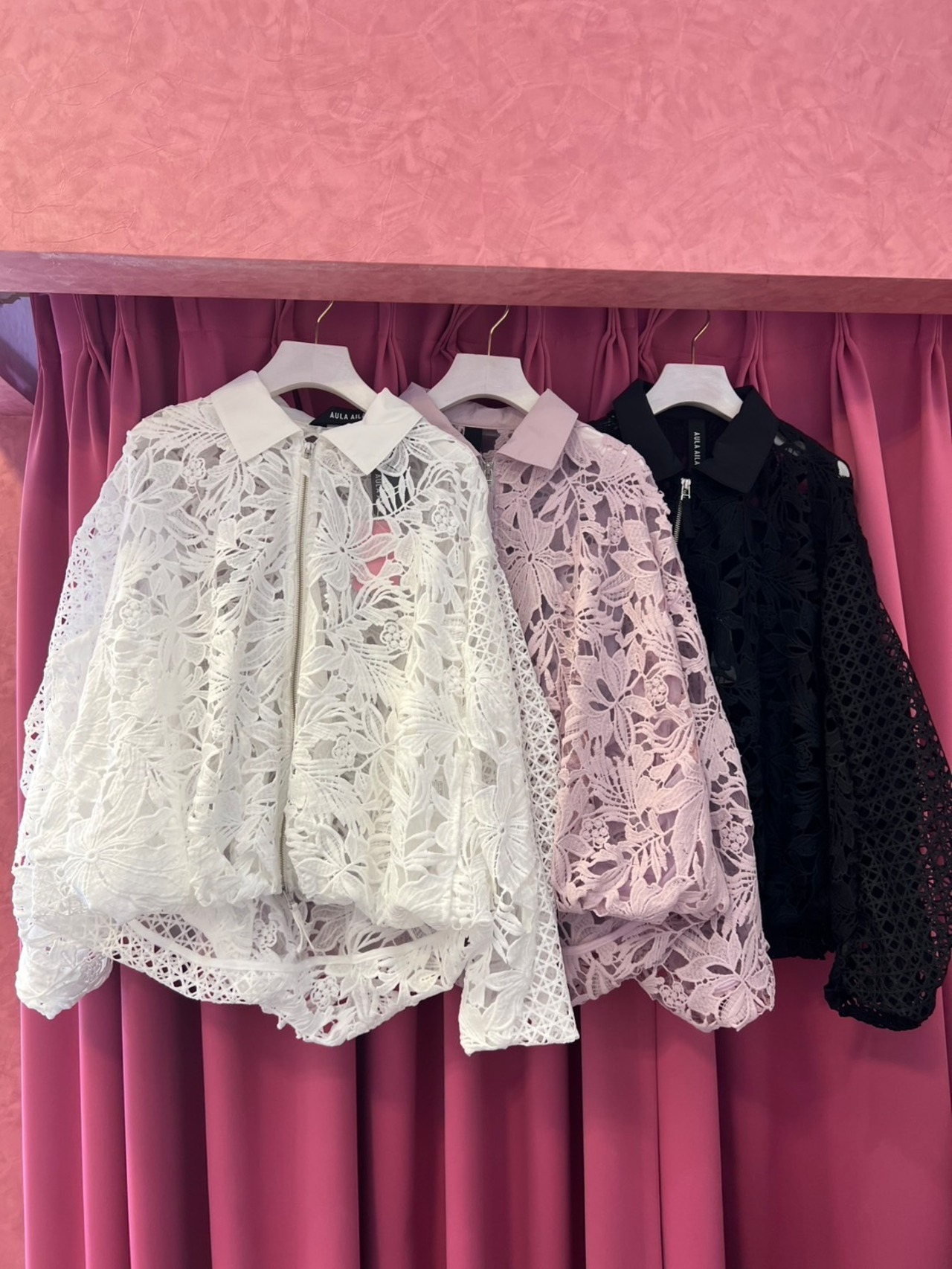 アウラアイラ AULA AILA LACE BALLOON BLOUSON