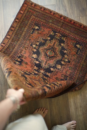 【600】Vintage Afghan Turkmen Ali khoja rug 1980's