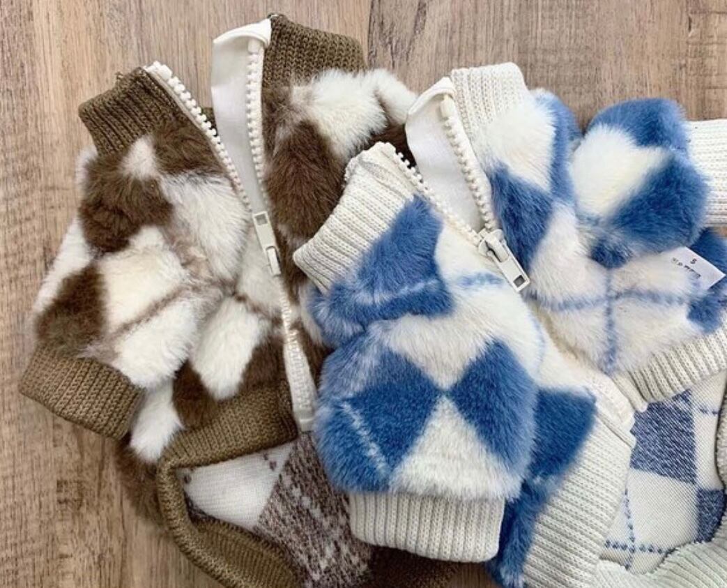 〖即納〗№Z0133 argyle mink fur jumper