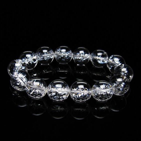 アイリスクォーツ 水晶 ブレスレット 16mm 一点物 111-20223