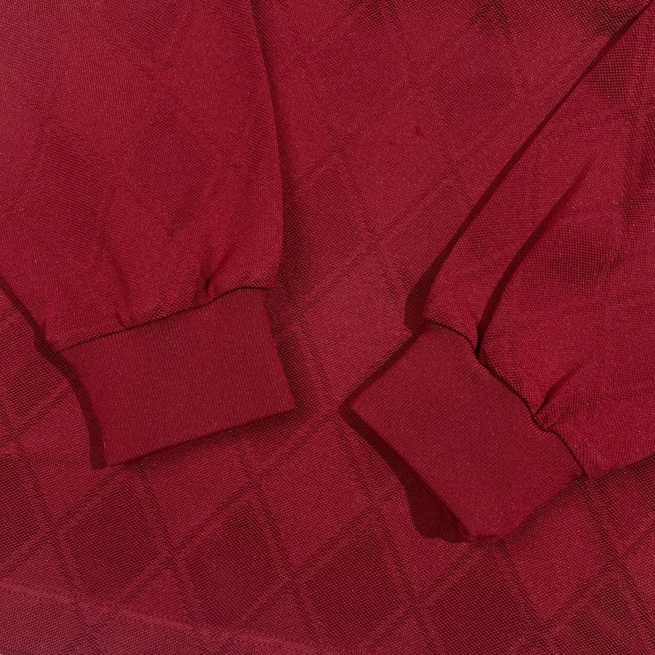 希少 レア ビンテージ KENZO GOLF ケンゾー ゴルフ アーガイル柄 ドライ 長袖 ポロシャツ 4/ワインレッド系 メンズ