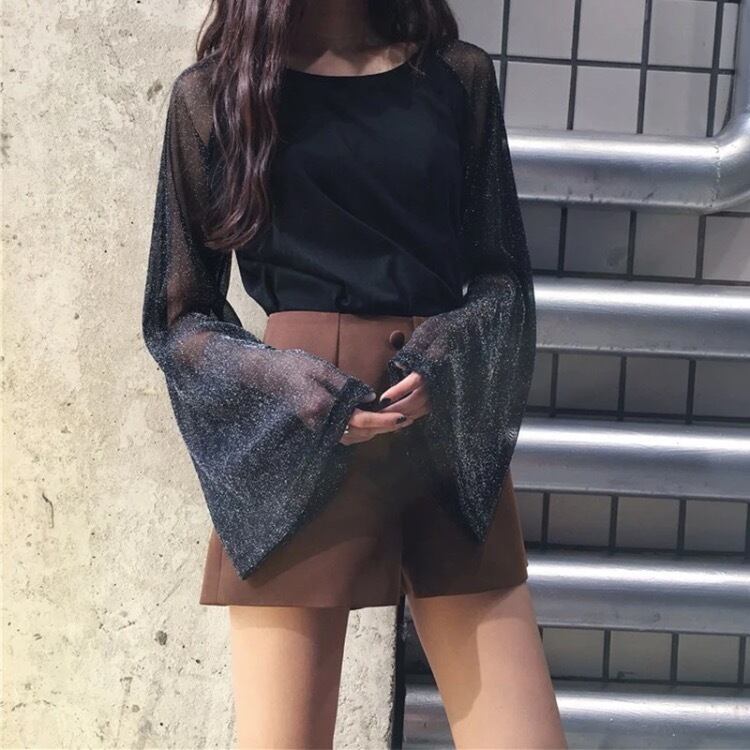【即納】sexy mesh blouse