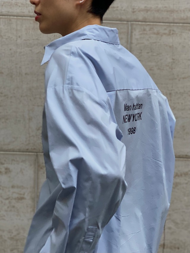 ２WAYプリントシャツ｜サックス｜CHIGNON