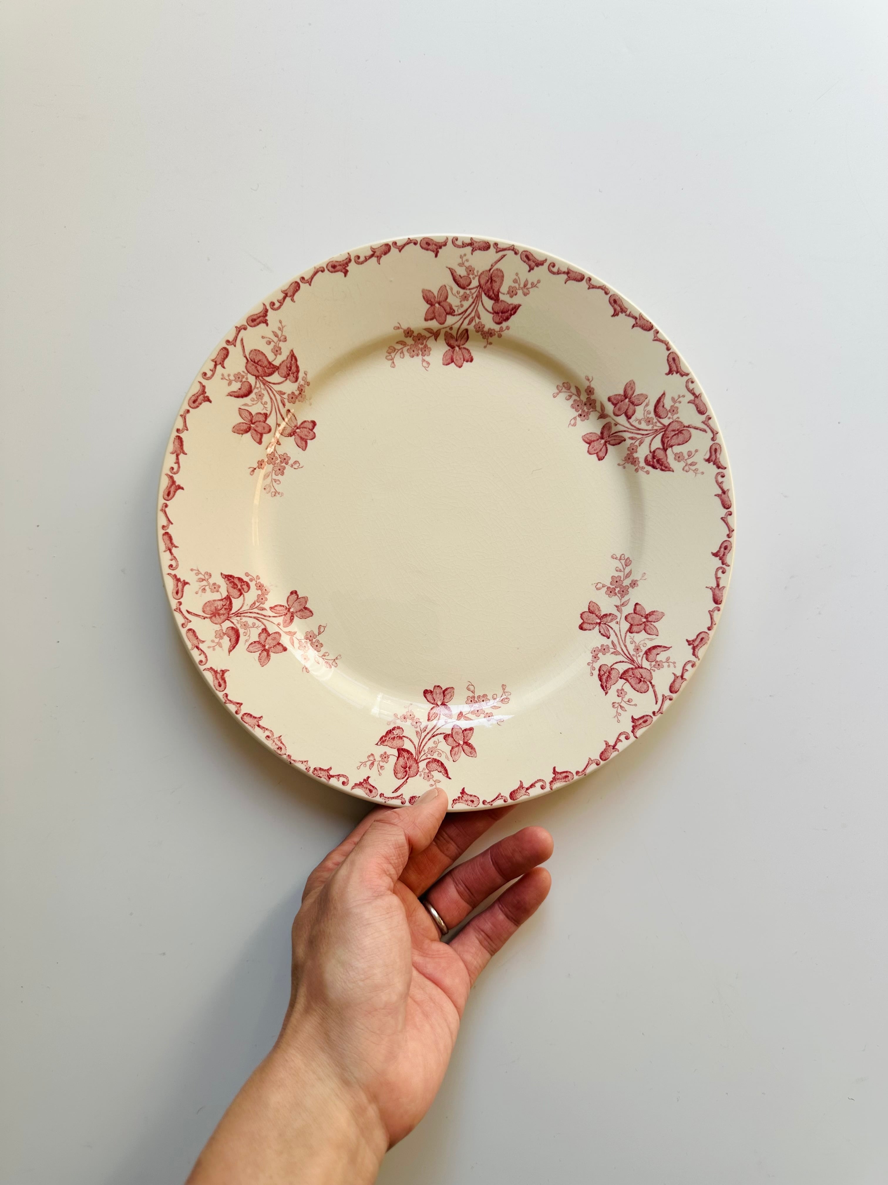 フランスアンティーク　プレート　４枚　sarreguemines　サルグミンヌ アンティーク プレート 皿 フランス サルグミンヌ製 SARREGUEMINES