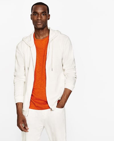 ZARA/ザラ ジップ パーカー/メンズ/XXL/ホワイト☆新品 ZARA/ザラ ジップ パーカー/メンズ/XXL/ホワイト☆新品