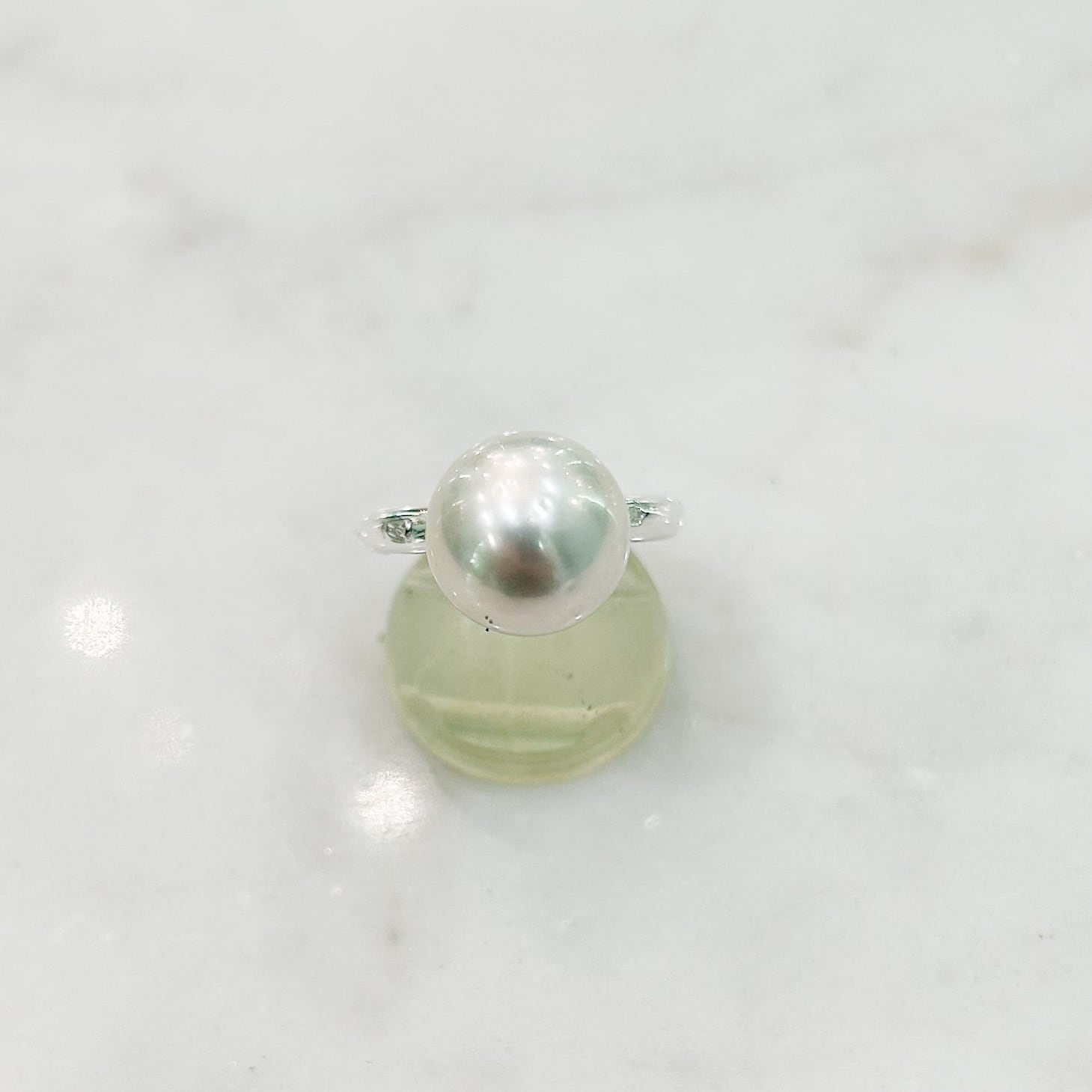 南洋真珠シルバーリング 南洋白蝶真珠パールリング【指輪】 13mm ホワイトカラー シルバー製