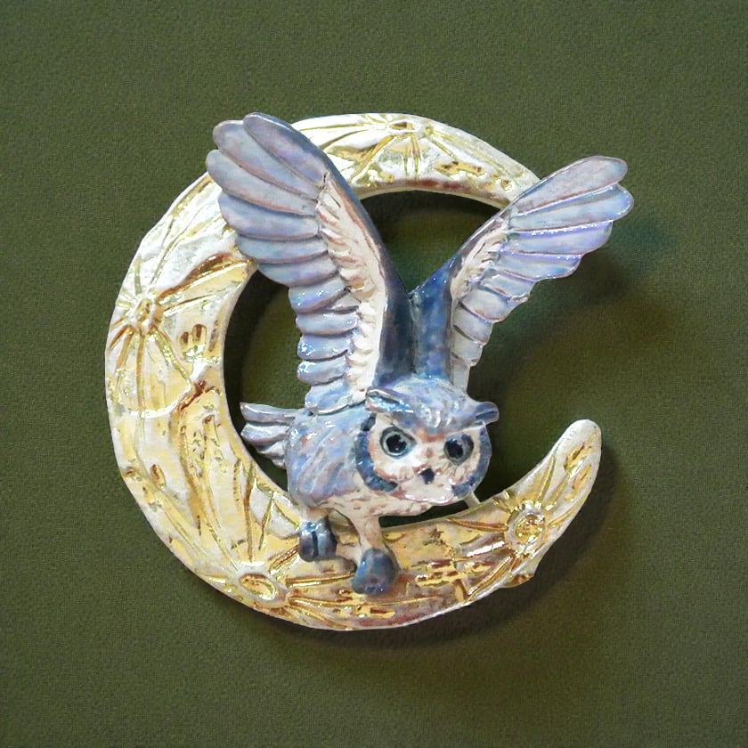 ラリック フクロウ ガラス　LALIQUE 黄色系 ラリック フクロウ ガラス LALIQUE 黄色系 LALIQUE ラリック ブローチ