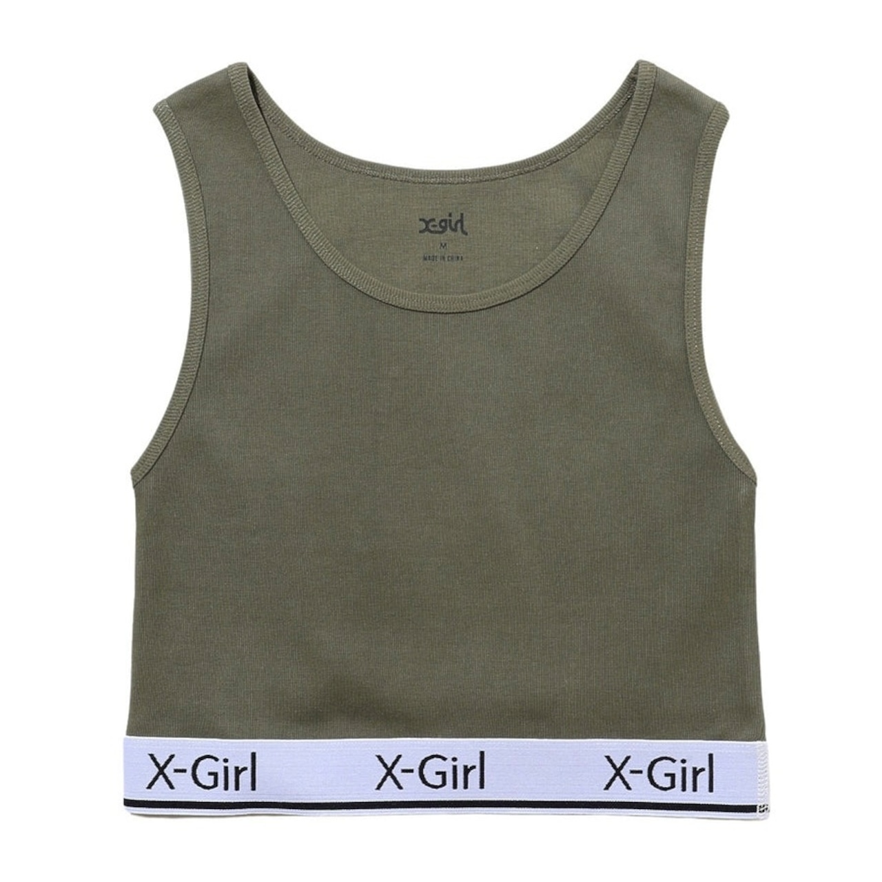 【X-girl】LOGO AND STRIPE TANK TOP 【エックスガール】