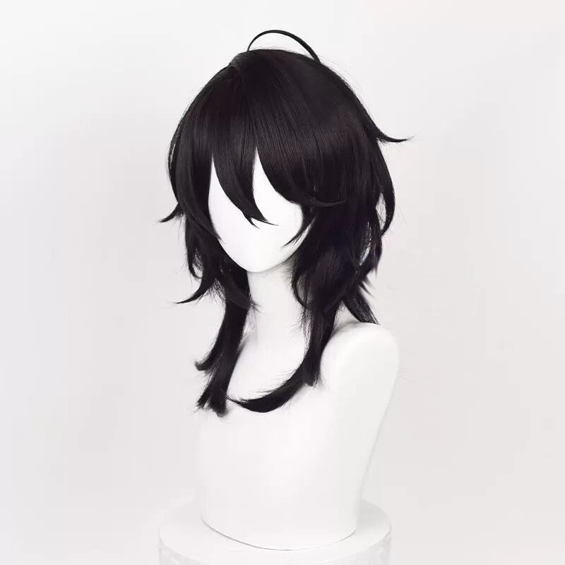 コスプレ耐熱ウィッグ ブラック セミロング キャラクターウィッグ