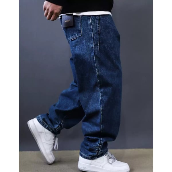 Front pocket design denim pants C3815