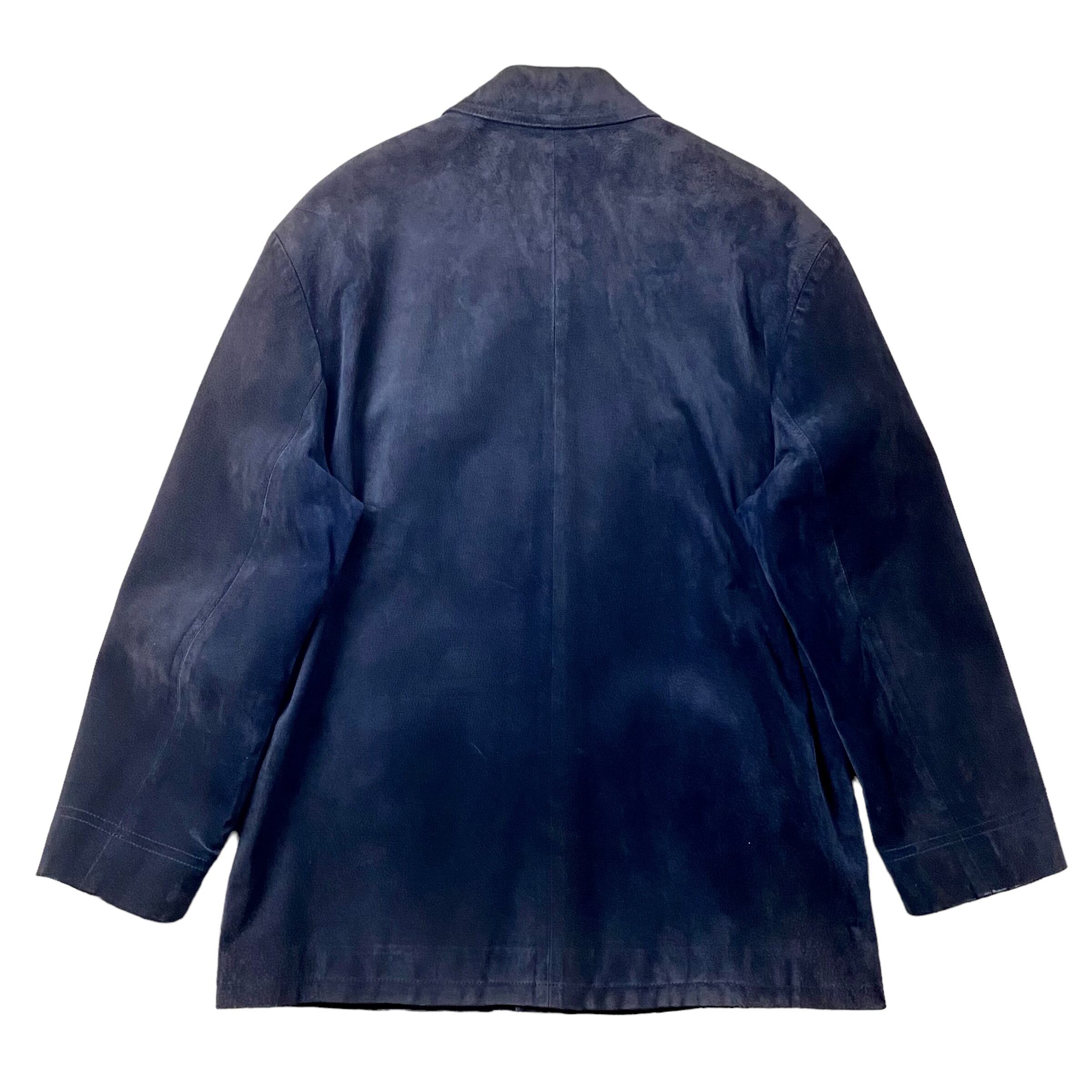 vintage HERMES purple navy color leather coverall jacket vintage HERMES purple navy color leather coverall jacket